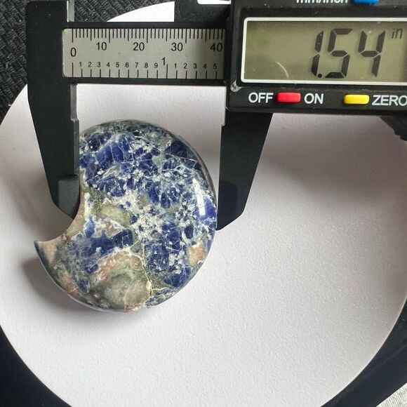 Sodalite Crystal Moon Carving (#11) - Picture 8 of 10